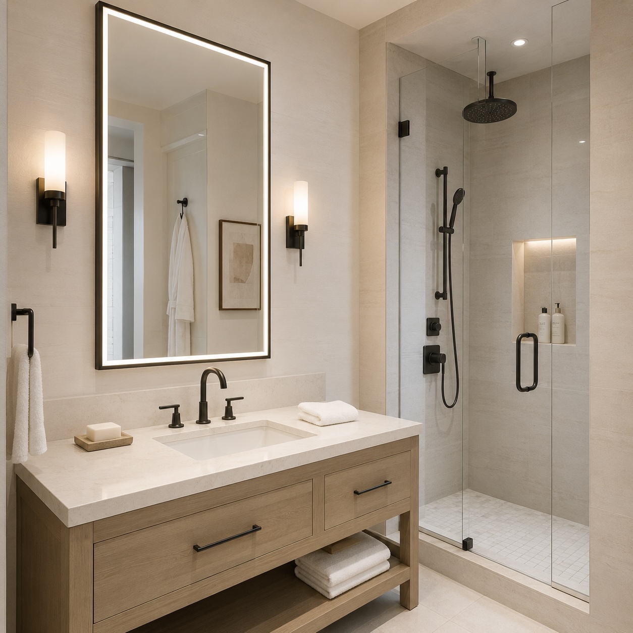 Rectangular mirror.