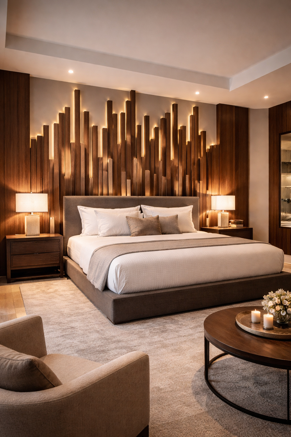 Teal dynamic slat headboard