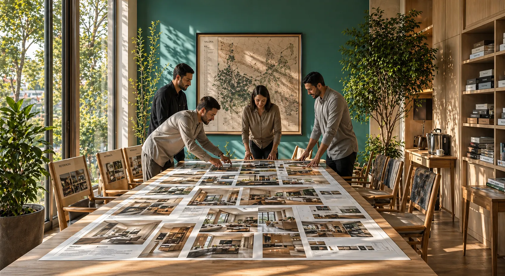 Valora team collaborating around a design table